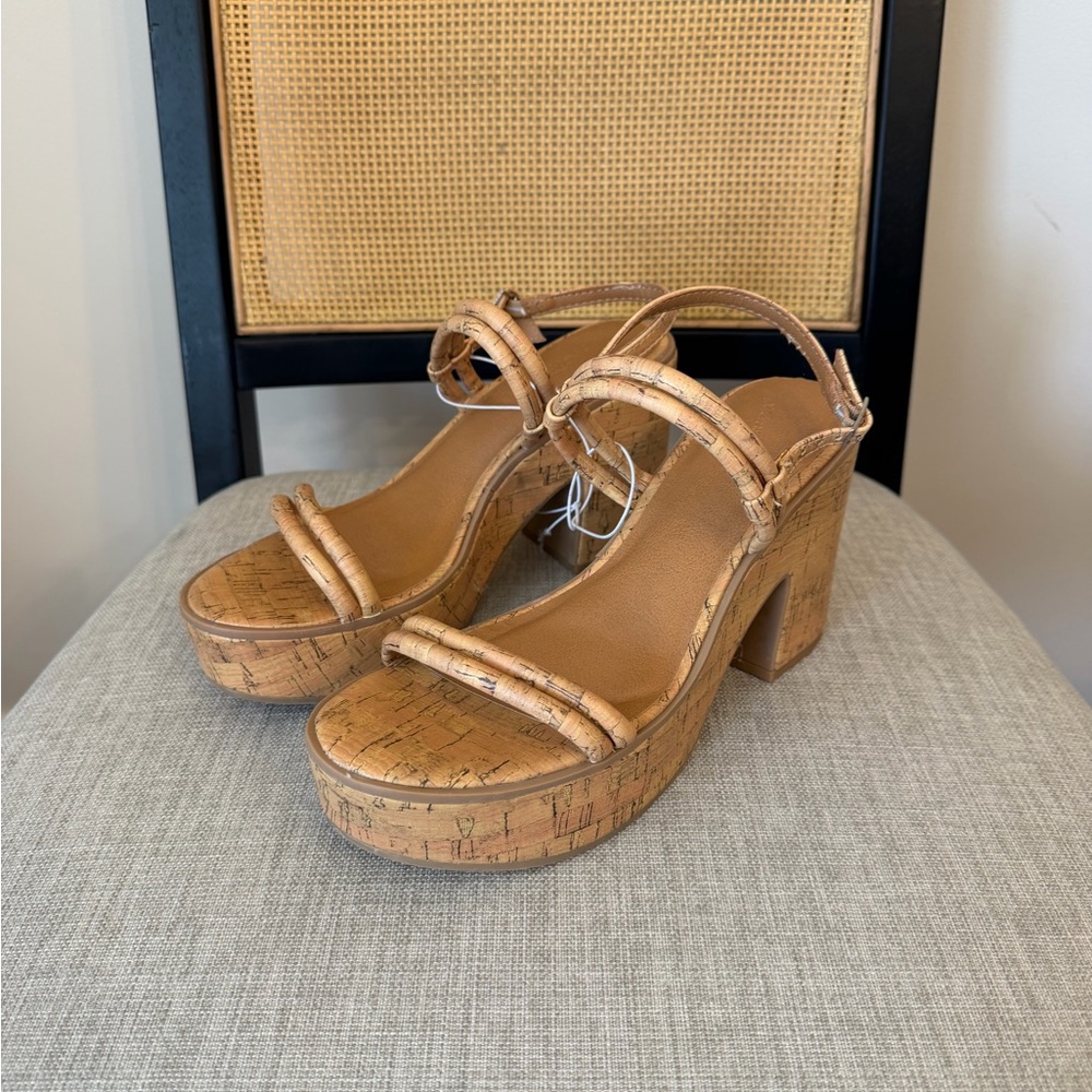 Universal Thread Alva Cork Platform Slingback San… - image 3